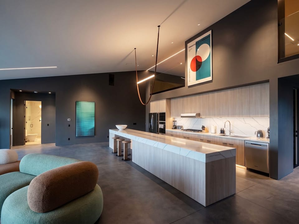 Open kitchen.