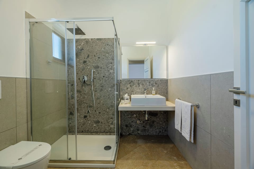 Superior Double Room Single Use | Bathroom | Shower, free toiletries, hair dryer, towels