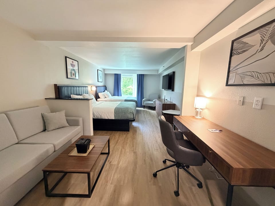 Room, 2 Queen Beds, Non Smoking | In-room safe, desk, iron/ironing board, WiFi (free)
