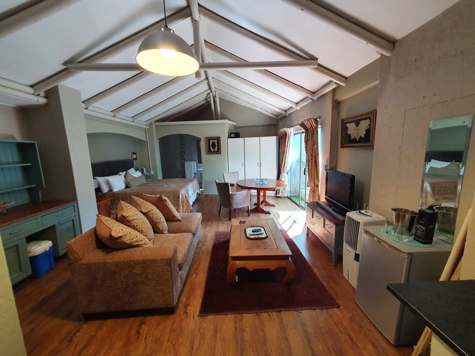 Self catering luxury room | Living area | 40-inch flat-screen TV with satellite channels, TV, streaming services