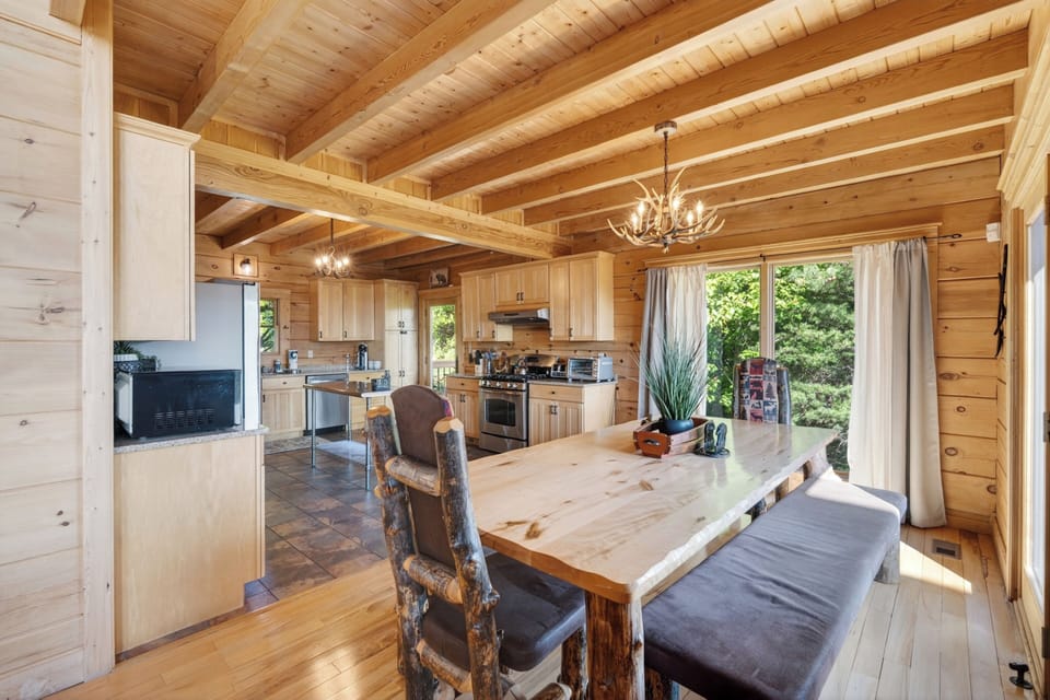 Bright and functional, featuring ample prep space and modern stainless steel appliances.
