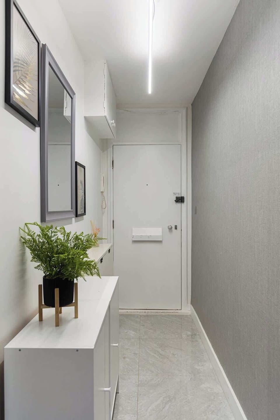 the main entrance door, this is the only space that is shared for entry and exit. 
