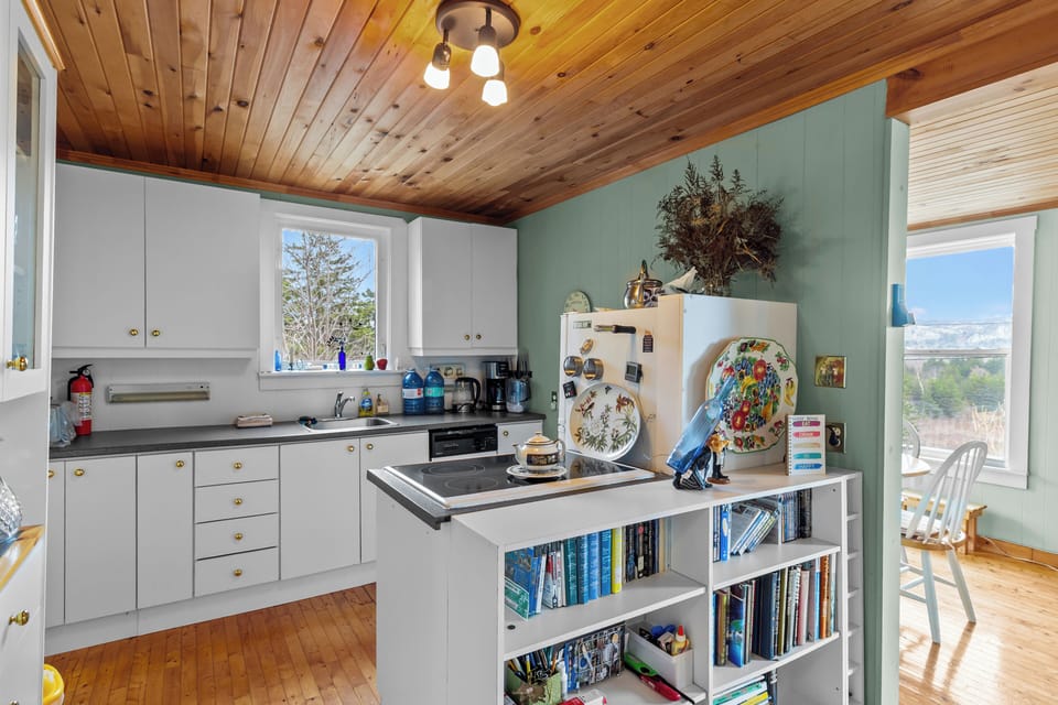 Fully equipped kitchen with modern appliances and island counter