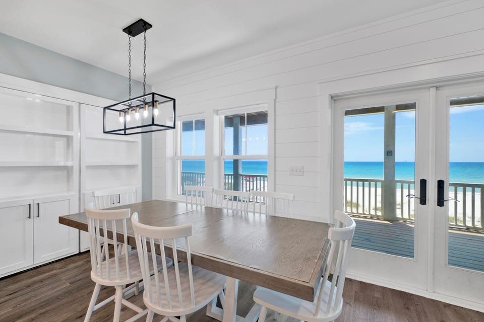 Gather around the dining table and enjoy meals with a view