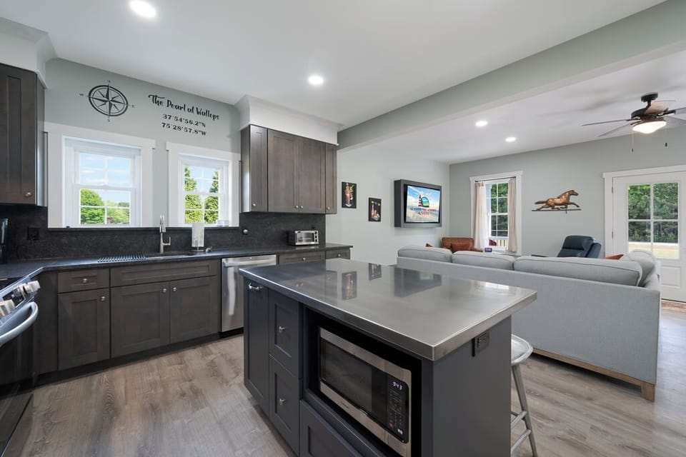We just love the Chef's Kitchen with Butcher Block Stainless Island and tons of space.