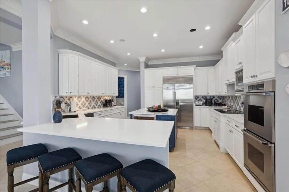 Kitchen with bar seating