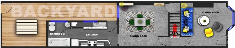 Ground Floor: Stylish open layout with a modern kitchen, vibrant dining, and inviting living space!
