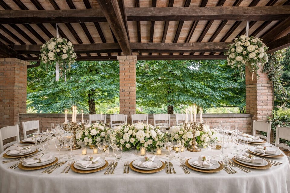 Outdoor banquet area