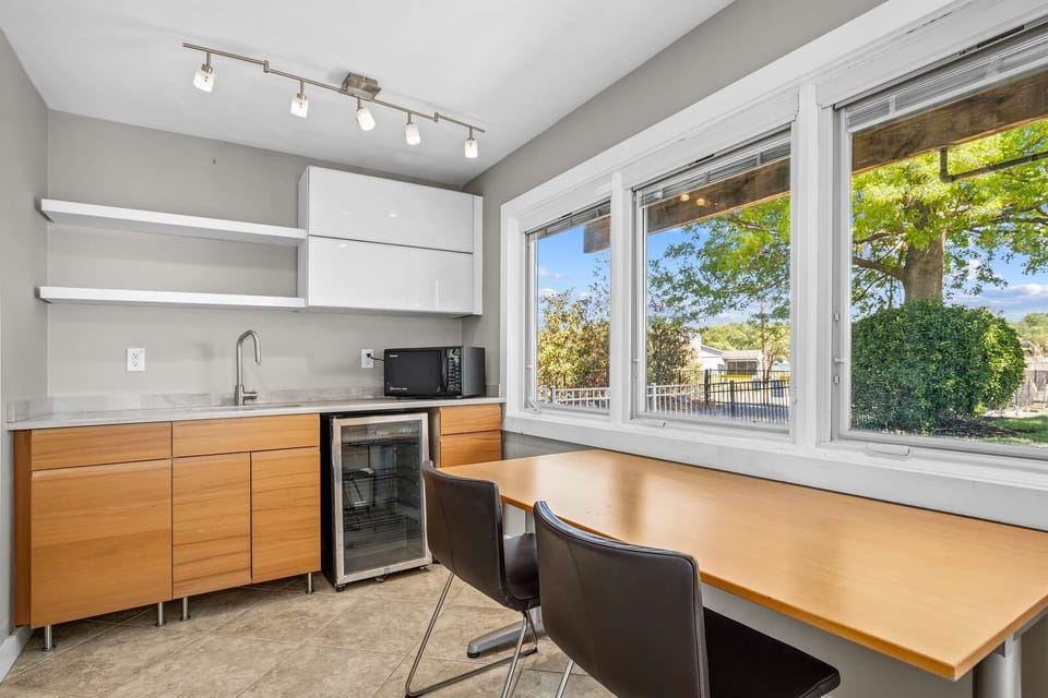 Kitchenette with workspace and natural light