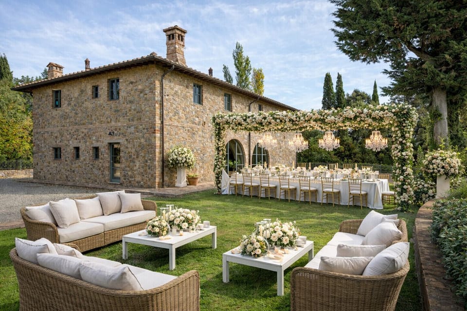 Outdoor banquet area