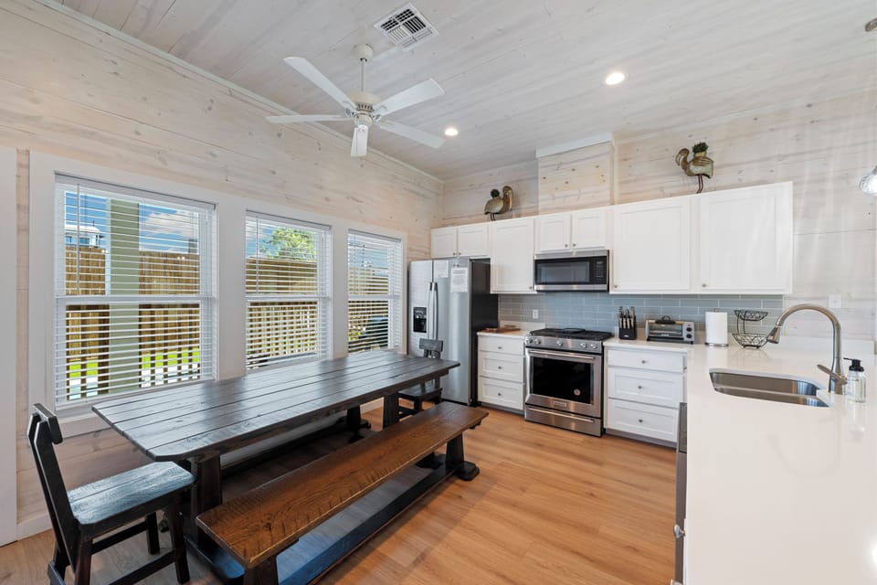 Open concept kitchen and dining area