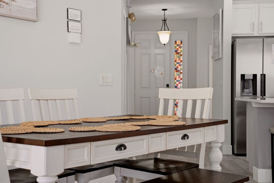 Dining space made for family meals and post-adventure recaps