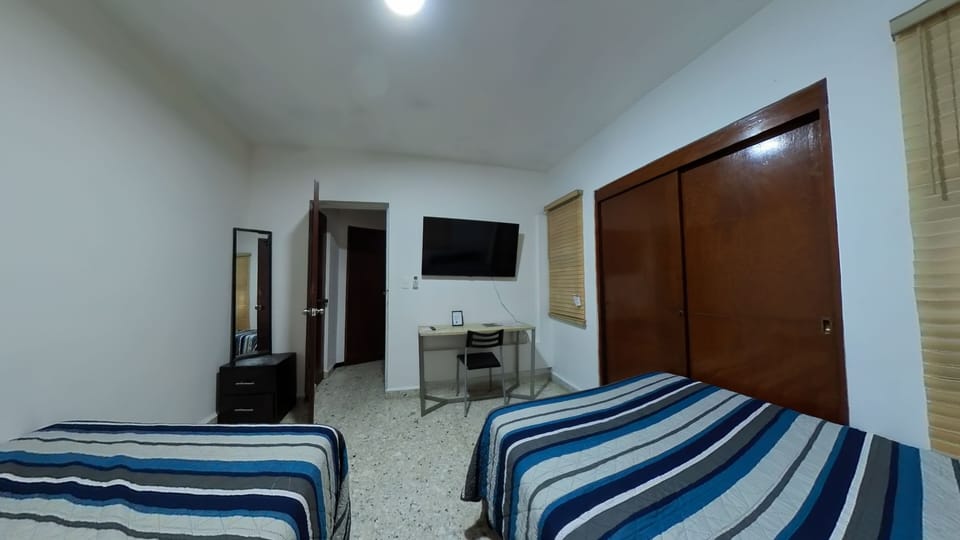 Basic Double Room, 2 Queen Beds | Desk, laptop workspace, WiFi (free)