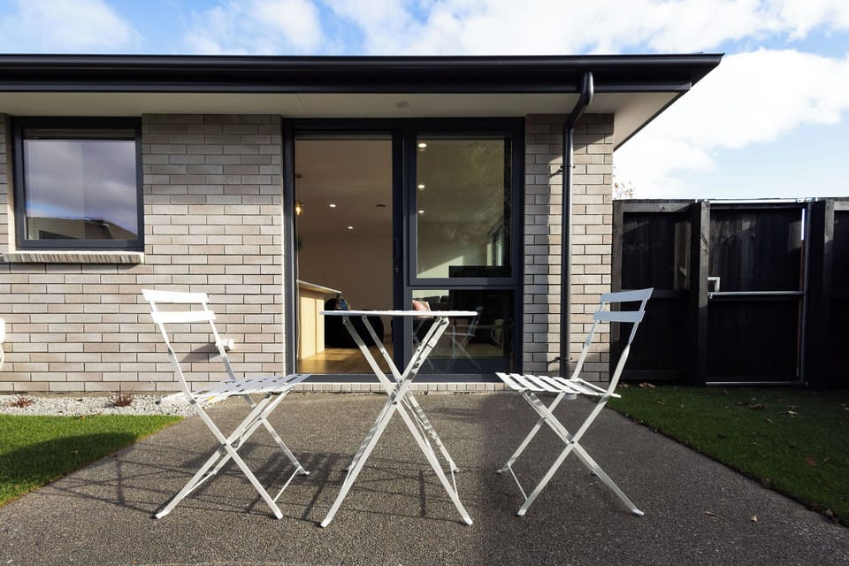 A charming outdoor space for conversation and relaxation.