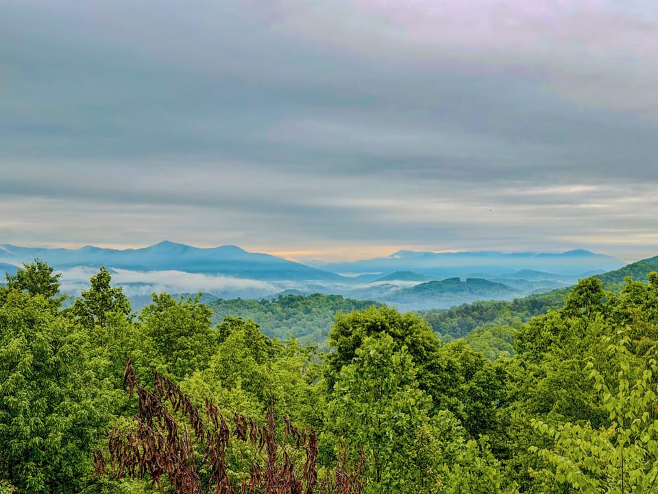 Just another Smoky Mountain Sunrise. Enjoy the fog roll through and vanish before your eyes.