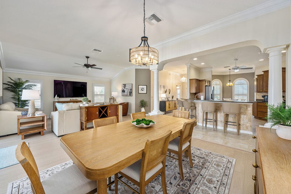Lavish Open Floorplan in This Newly Renovated Escape. Formal Dining Area, Living Room & Thoughtfully Appointed Kitchen