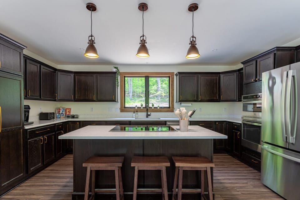 From morning coffee to evening bites, this kitchen island is the heart of the home