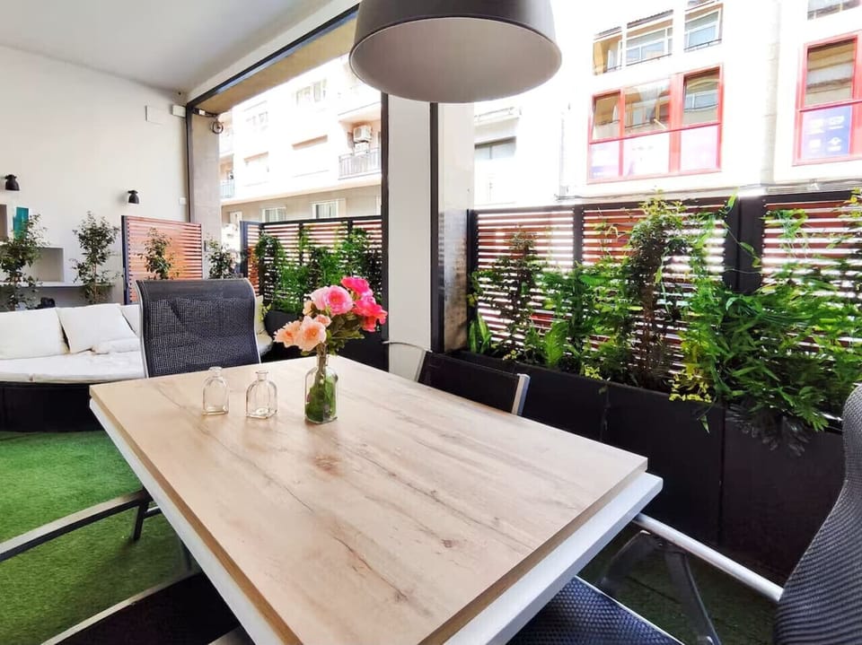 Espacio exterior ideal para relajarse al atardecer