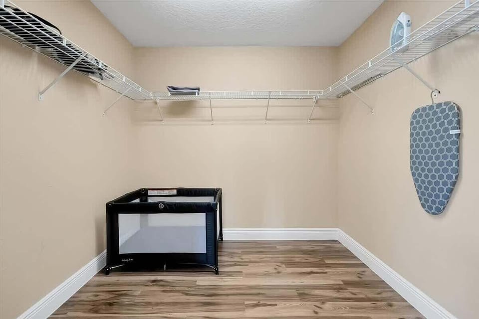 A crib is available to help make family stays more comfortable.