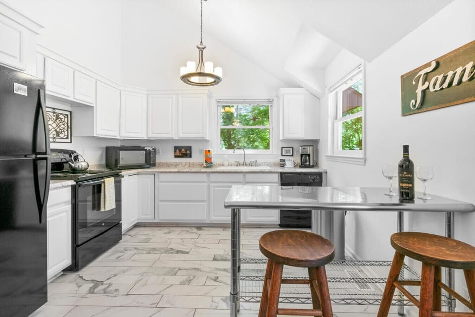 bright and open kitchen in the carriage house