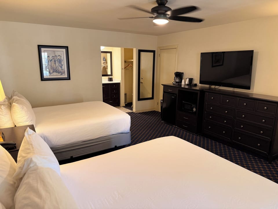 Double Room with 2 Queen Size Beds | Iron/ironing board, free WiFi, bed sheets