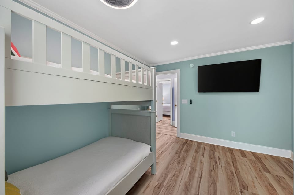 Bedroom 4 - Twin Bunk Beds - TV - Shared Full Bathroom - Half Bathroom Access - First Floor