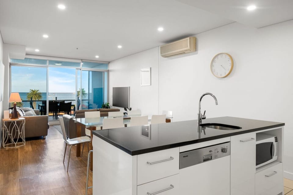 The open plan kitchen, dining and living area forms that natural centre of the home.