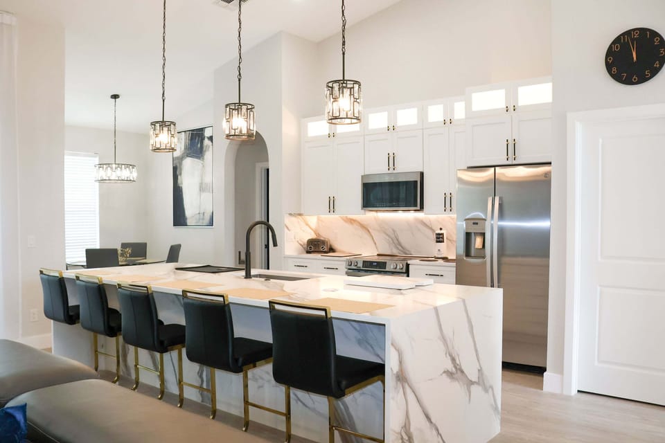 Kitchen with bar seating
