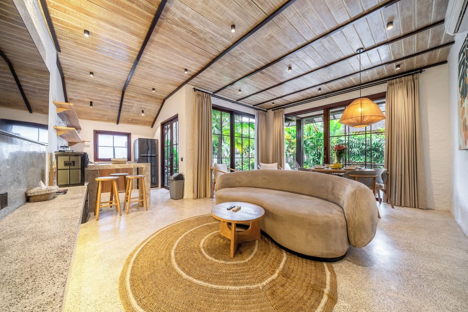 Luxury Villa, Pool View | Living area | 50-inch Smart TV with digital channels