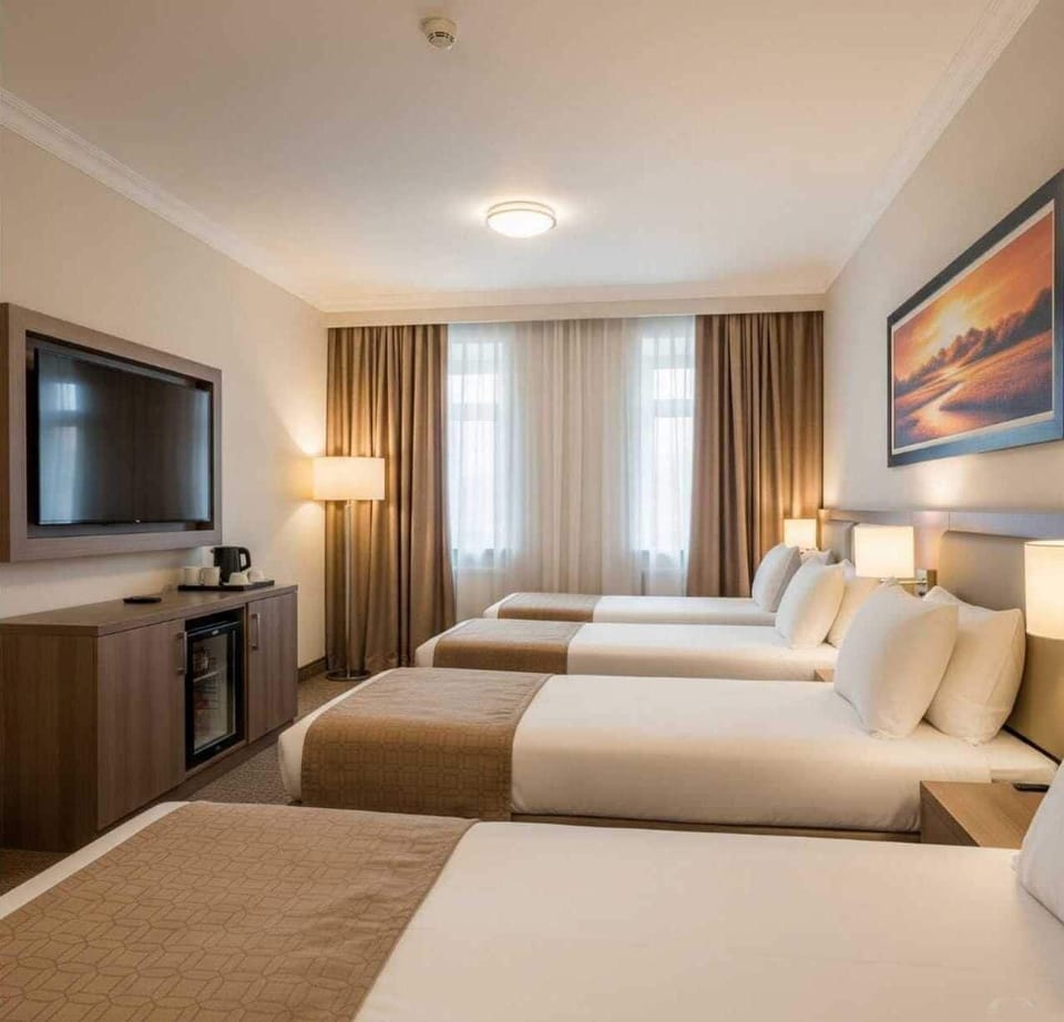 Quadruple Room | Desk, laptop workspace, WiFi (free), bed sheets