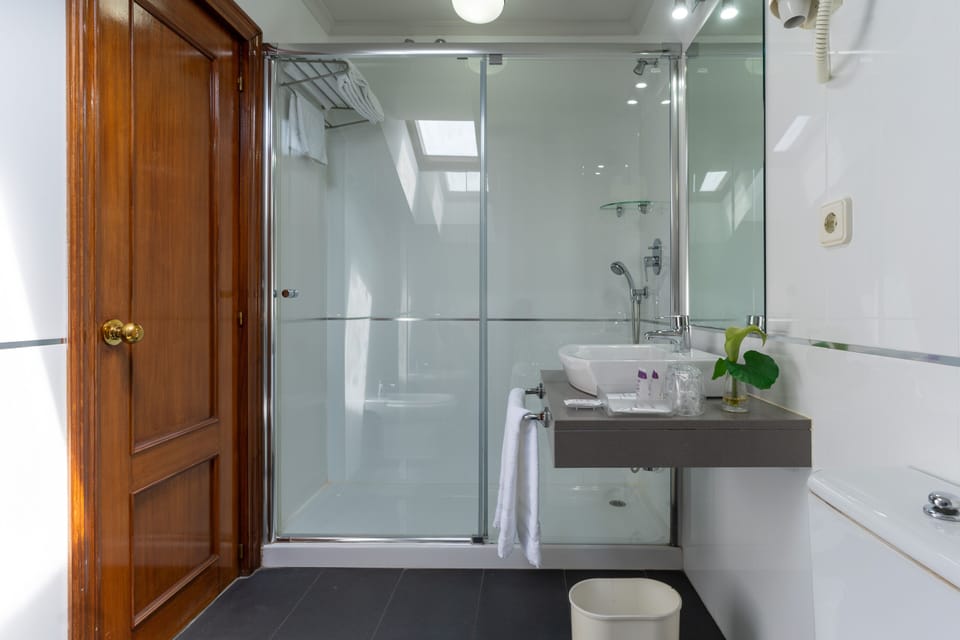 Free toiletries, hair dryer, bidet, towels