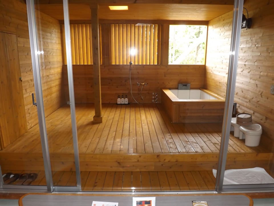 Japanese Style Standard Room with Open Air Bath, Mountain View | Bathroom | Shower, free toiletries, hair dryer, slippers