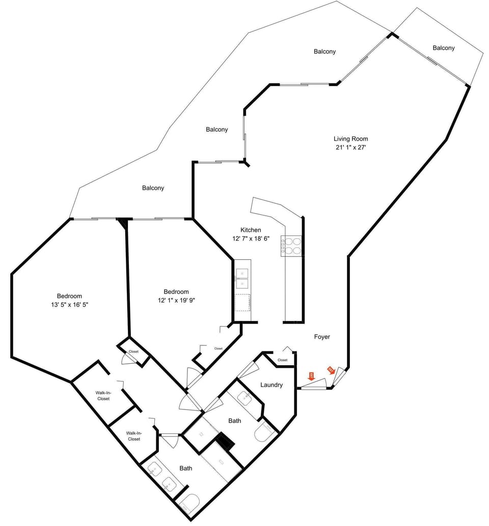Surfside #612 - Floor Plan