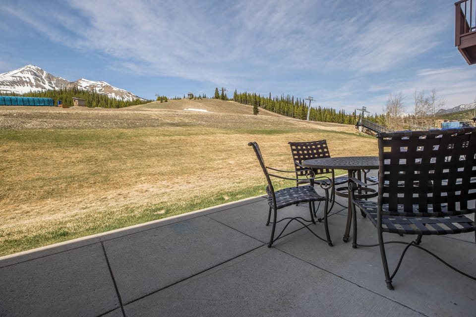 Private patio with views and direct access to the slopes | Main Level