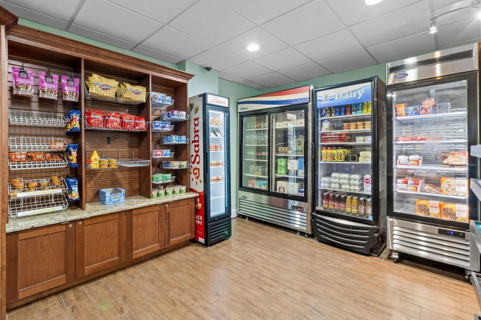 Grab your favorite snacks and drinks from the 24-hour sundry shop to keep your adventures fueled and fun.