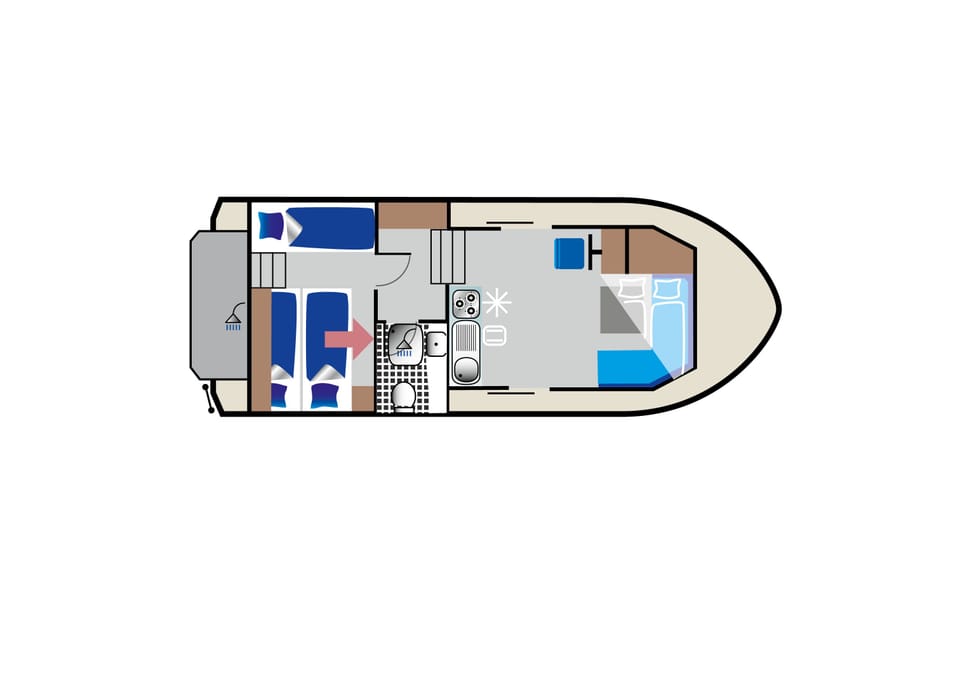 Houseboat Kormoran 940 | Floor plan