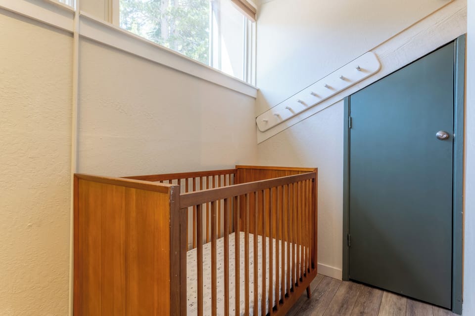 Crib in loft.