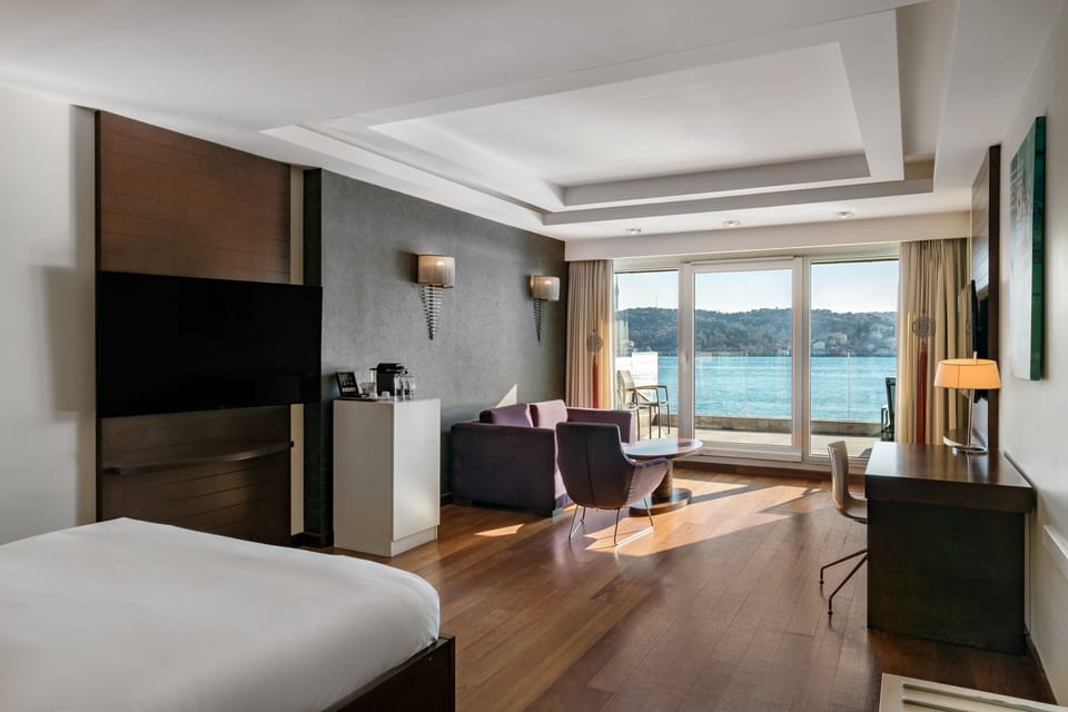 Suite, Terrace (Bosphorus View) | Living area | 23-inch LCD TV with cable channels, TV