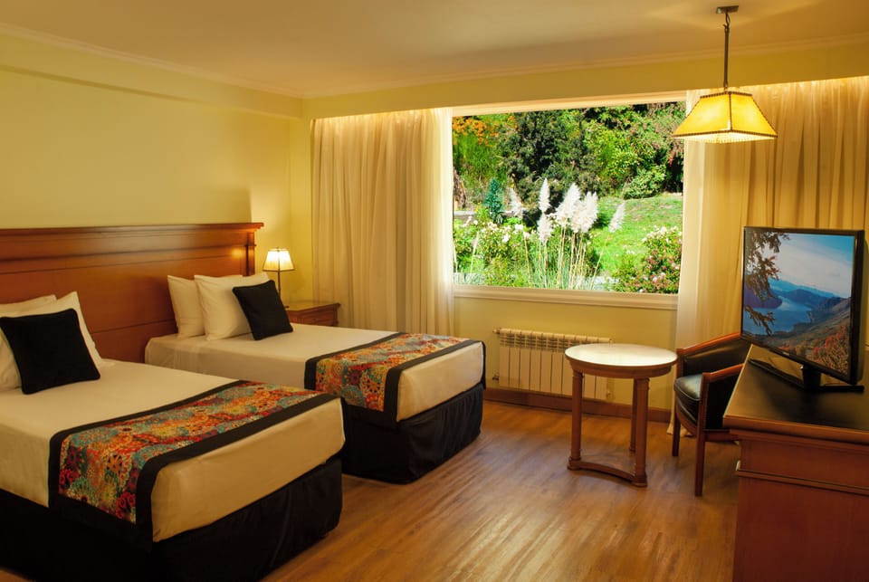 Settle in comfortably with twin beds and calming window views.