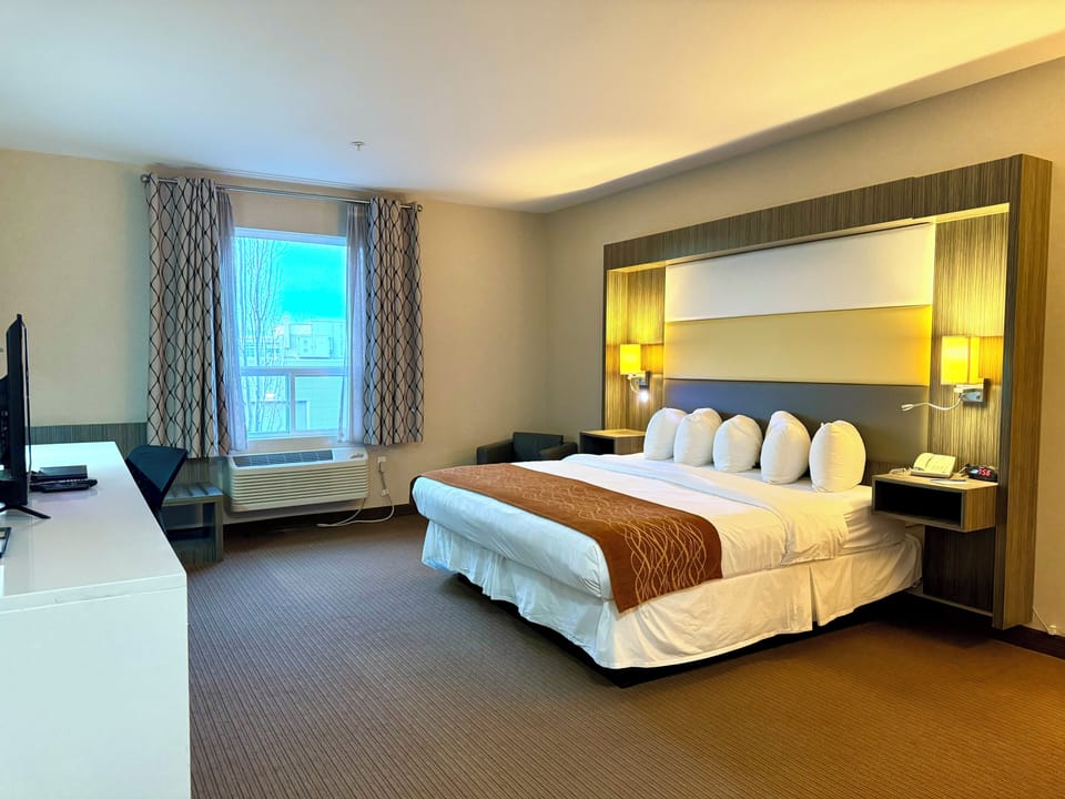Single Room, 1 King Bed | Blackout drapes, soundproofing, iron/ironing board, free WiFi