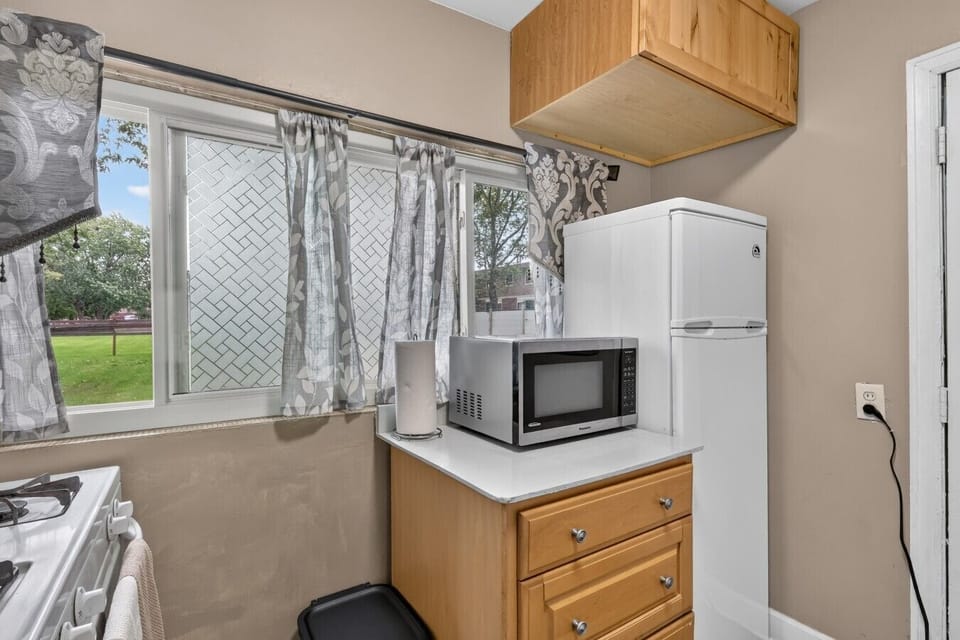 Kitchen | Microwave & Compact Refrigerator | Natural Light