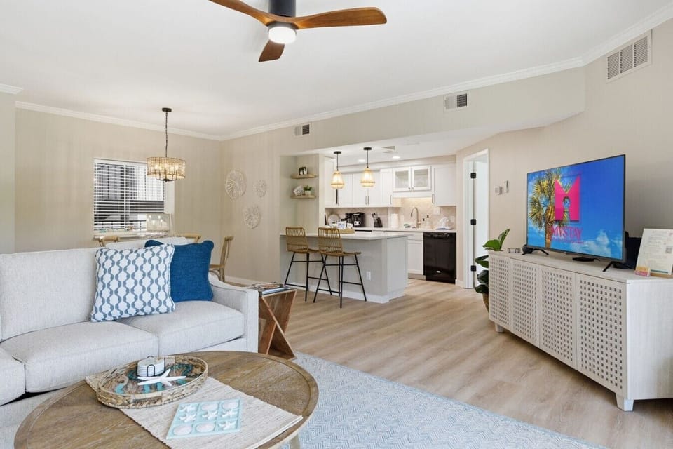 Spacious Living Room with Fresh Coastal Design
