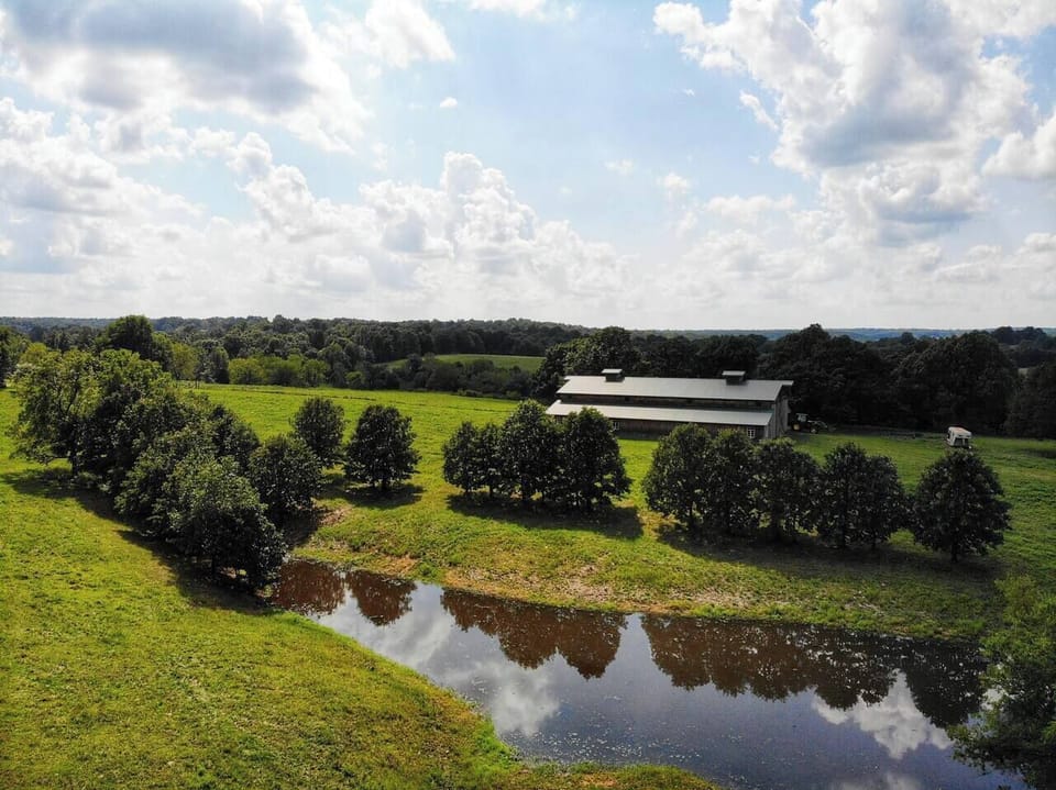 The old barn and pond next door.  Great scenery!