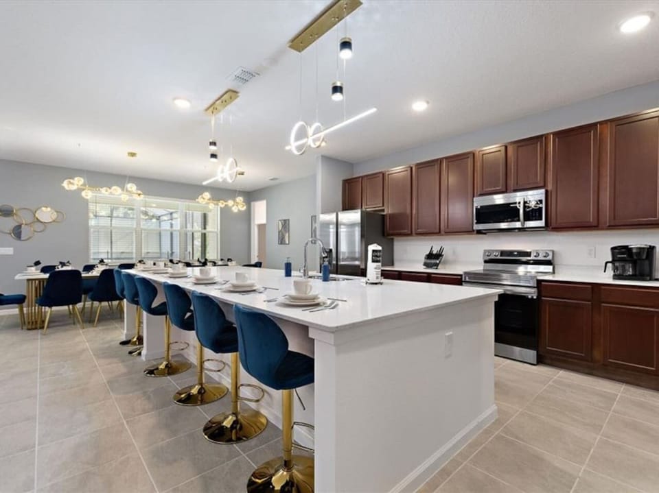 Kitchen with an extra large island