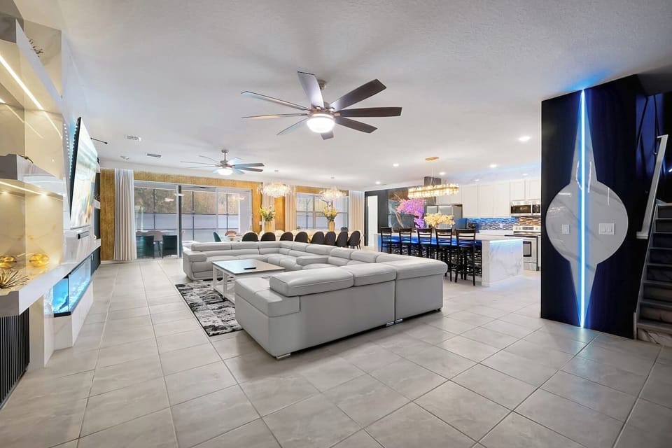 Large Open concept Living and Dining room