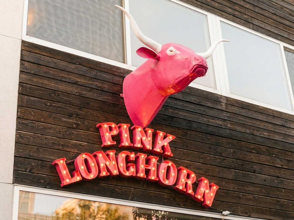 Photo Opp what? The Pink Longhorn has 6' of horns inviting you to the best group photo ever!