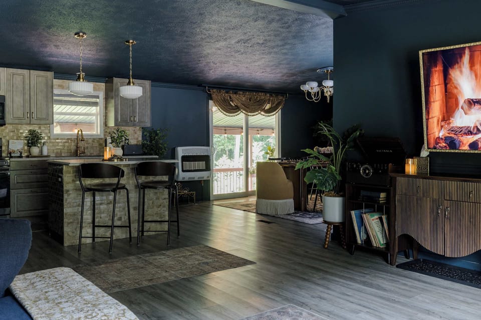 Taken from living room showing kitchen and dining room