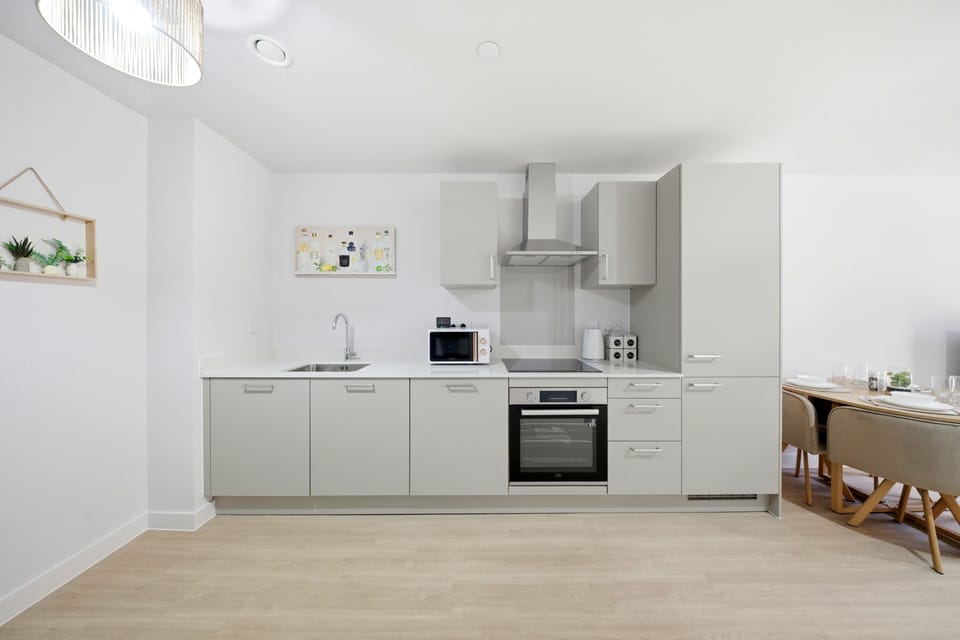 Luxury Apartment, 1 King Bed with Sofa bed, Non Smoking, Kitchenette | Private kitchen | Full-size fridge, microwave, oven, dishwasher