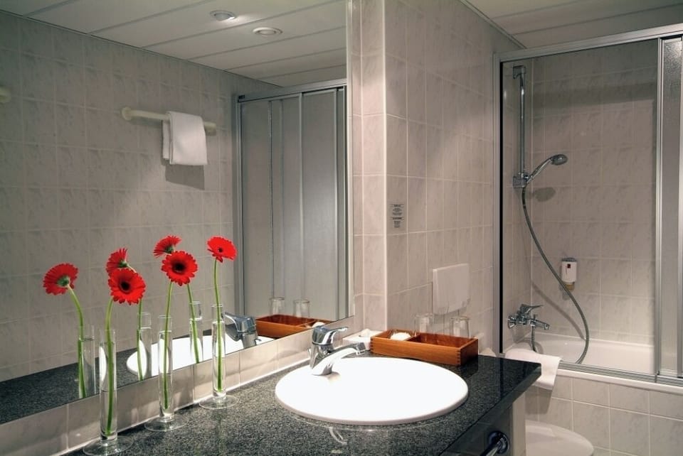 Towels, soap, shampoo, toilet paper