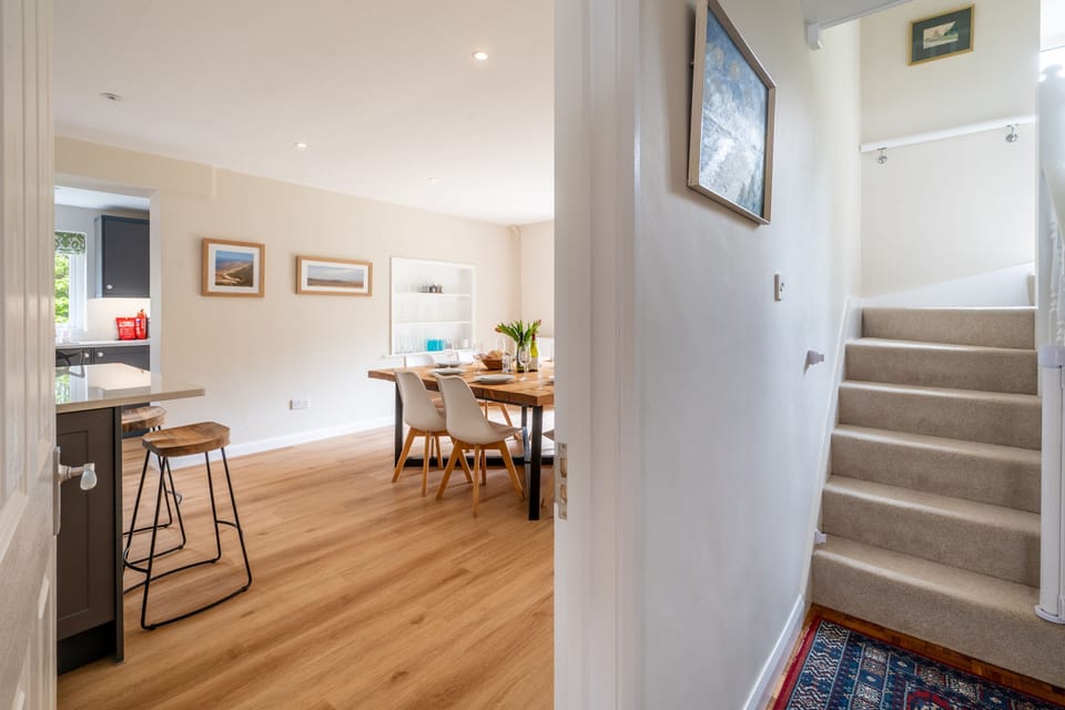 Ground floor: Access to the first floor bedrooms and bathrooms